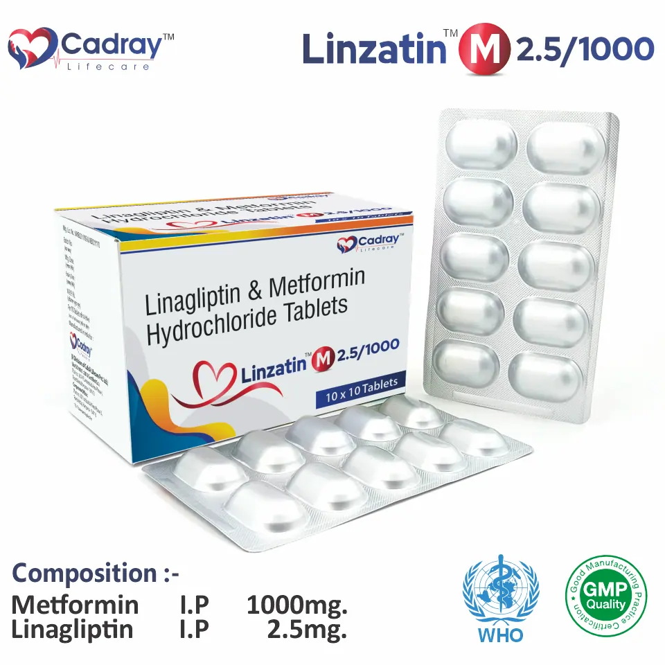 Metformin 1000mg + Linagliptin 2.5mg Tablet PCD Pharma Franchise